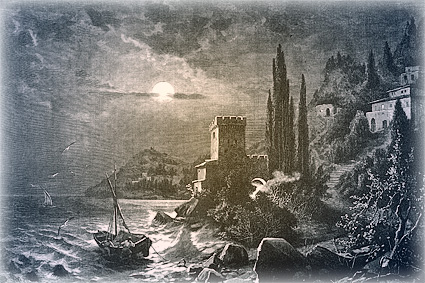 Лунная ночь на море.